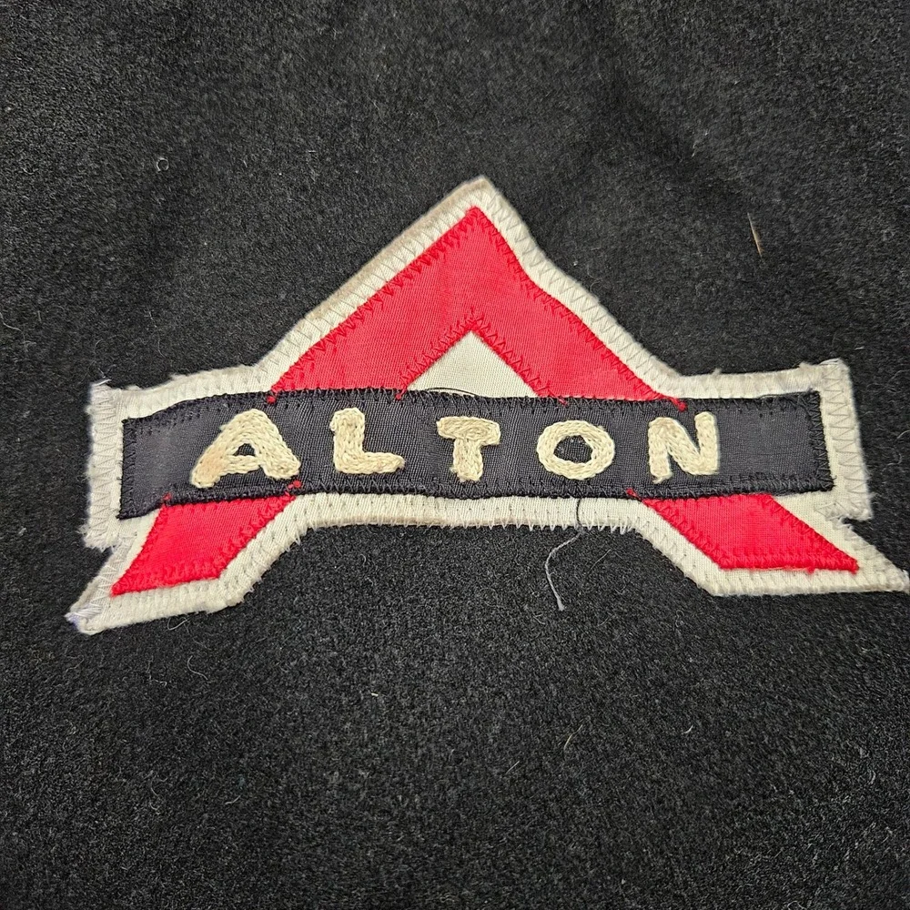 Vintage Felco New York Wool Varsity Jacket Mens Large Black Red Alton Letterman‎